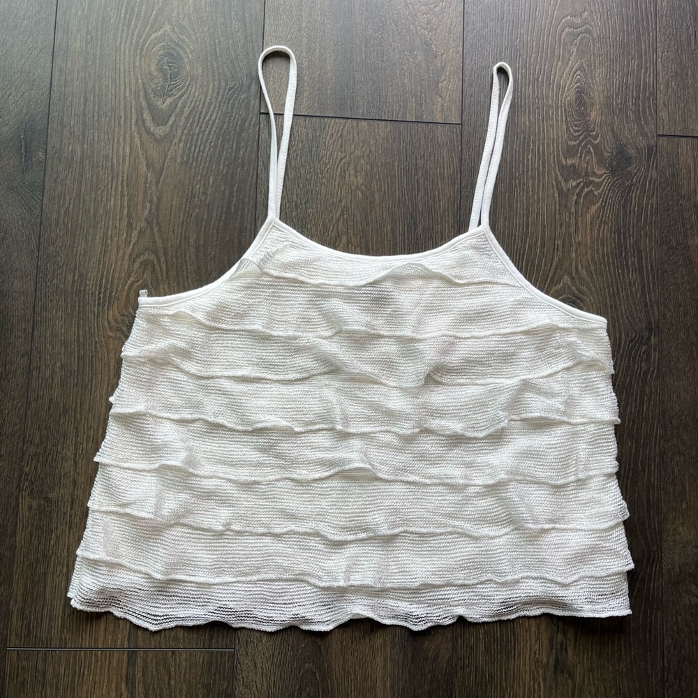 NWOT Timing Ruffle Tank Top